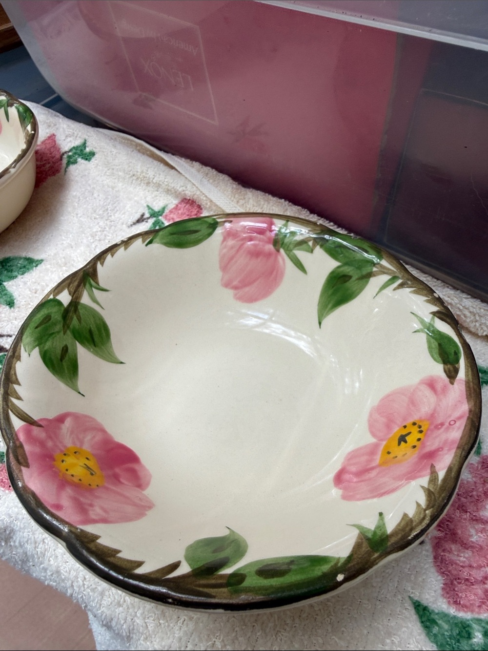 Desert Rose by Franciscan Hand Floral Ceramic Bowl
